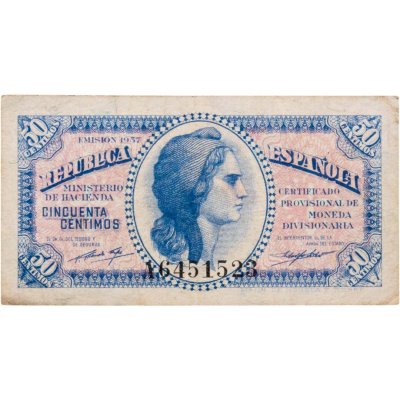 купить Испания 50 сантимов 1937 года (Pick 93)