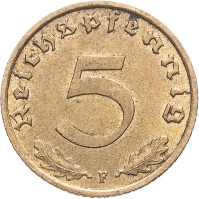 купить Германия (Третий Рейх) 5 рейхспфеннигов 1939 "F"