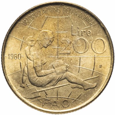 купить Италия 200 лир 1980 "ФАО - Международный женский год"