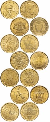 купить Европа набор из 14 монет 20 центов 1999-2018