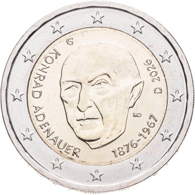 купить Германия 2 евро 2026 "Конрад Аденауэр" Двор G