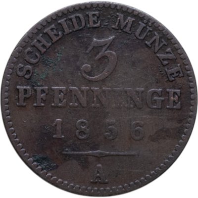 купить Пруссия 3 пфеннига 1856 A