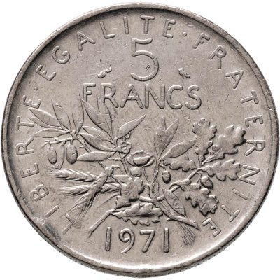 купить Франция 5 франков (francs) 1971