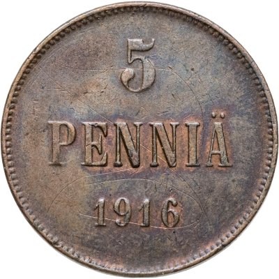 купить 5 пенни (pennia) 1916 Российская Финляндия