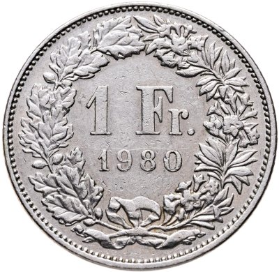 купить Швейцария 1 франк (franc) 1980