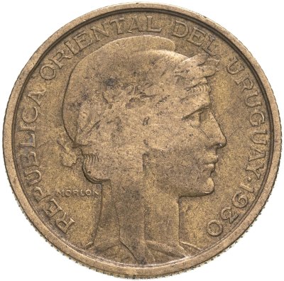 Купить Уругвай 10 сентесимо (centesimos) 1930