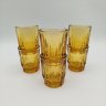 Купить Набор стопок на 6 персон янтарного оттенка, цветное стекло, СССР, 1970-1990 гг.
