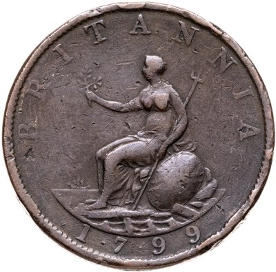 купить Великобритания 1/2 пенни (penny) 1799