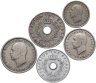 Купить Греция набор из 5 монет (10, 20 и 50 лепт 1 и 2 драхмы) 1954 - 1966 год - король Павел I