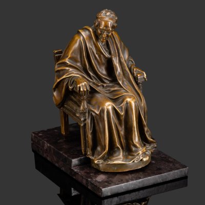купить Скульптура "Вольтер", автор модели Жан-Антуан Гудон (фр. Jean-Antoine Houdon, 1740-1828), бронза, литье, патинирование, Франция, 1860-1880 гг.