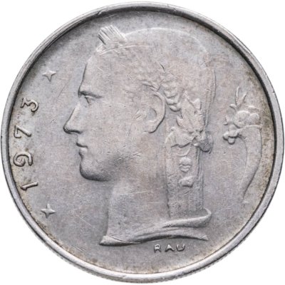 купить Бельгия 1 франк (franc) 1973 надпись на голландском - 'BELGIE'