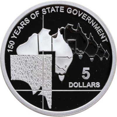 купить Австралия 5 долларов 2007 "150 лет государству - Южная Австралия", в футляре с сертификатом