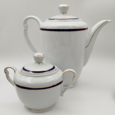 купить Набор для подачи чая (чайник и сахарница) с лаконичным декором, фарфор, золочение, Heinrich Winterling GmbH & Co. KG, Бавария, 1934-1950 гг.