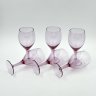 Купить Набор бокалов для вина сиреневого оттенка на 6 персон, цветное стекло, Российская Федерация, 1990-2000 гг.