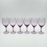 Купить Набор бокалов для вина сиреневого оттенка на 6 персон, цветное стекло, Российская Федерация, 1990-2000 гг.