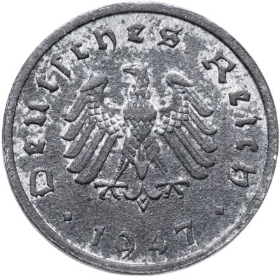 купить Германия, послевоенная оккупация 10 рейхспфеннигов (reichspfennig) 1947, знак монетного двора: "F" - Штутгарт