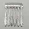 Купить Набор десертных вилок на 6 персон "Пламя", мНЦ (медь-никель-цинк), Кольчугинский завод цветных металлов, СССР, 1950-1960 гг.
