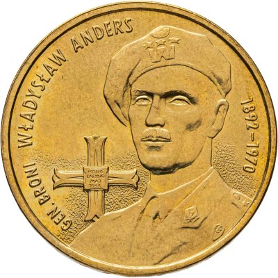 купить Польша 2 злотых 2002 "110 лет со дня рождения Владислава Андерса"