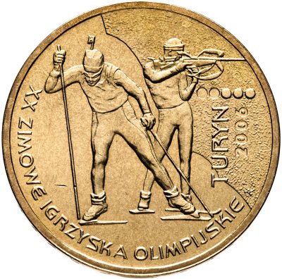 купить Польша 2 злотых 2006 "Зимняя Олимпиада Турин 2006"