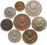 Купить Набор из 8 монет 1, 2, 3, 5, 10, 15, 20, 50 копеек 1985