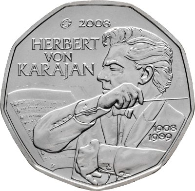 купить Австрия 5 евро 2008 "Герберт фон Караян"