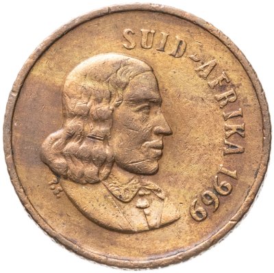 купить ЮАР 1 цент (cent) 1969 Надпись на языке африкаанс - "SUID-AFRIKA"