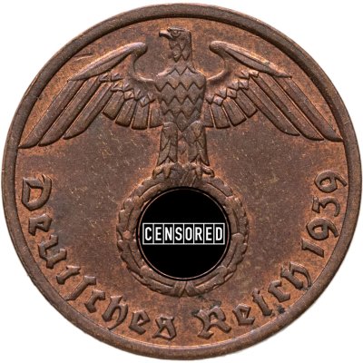 купить Германия, Третий рейх 1 рейхспфенниг (reichspfennig) 1939, знак монетного двора: "A" - Берлин