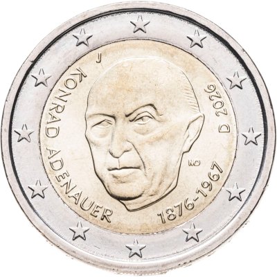 купить Германия 2 евро 2026 "Конрад Аденауэр" Двор J