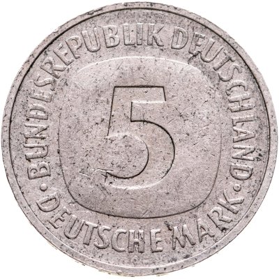 купить Германия, ФРГ 5 марок 1990, знак монетного двора: "J" - Гамбург