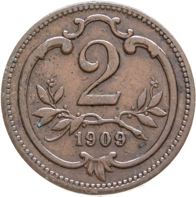 купить Австрия 2 геллера (heller) 1909