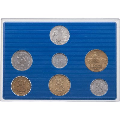 купить Финляндия набор из 6-ти монет и жетона 1989 в футляре