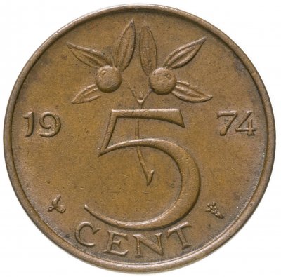 купить Нидерланды 5 центов 1974