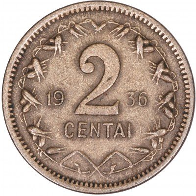 купить Литва 2 цента 1936