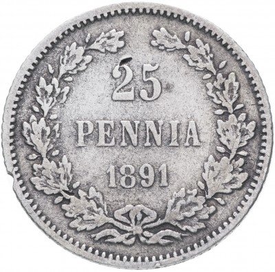 Купить 25 пенни 1891 L, монета для Финляндии