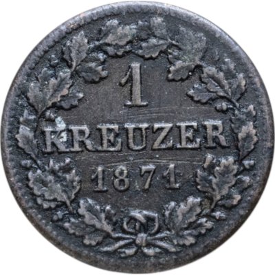 купить Бавария (Германия) 1 крейцер 1871