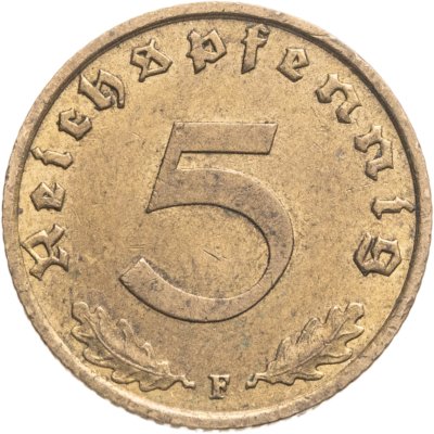 купить Германия (Третий Рейх) 5 рейхспфеннигов 1939 "F"