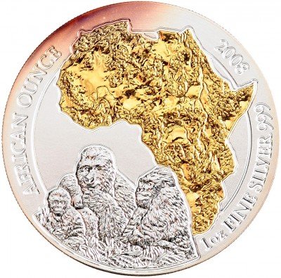 купить Руанда 50 Франков 2008 "Африканская Горилла"
