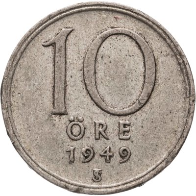 купить Швеция 10 эре (ore) 1949