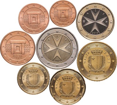 купить Мальта набор монет евро 2008-2023 (8 штук)