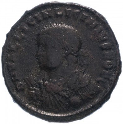 Купить Римская Империя Лициний II 317–324 гг фоллис (реверс: Юпитер стоит, в правой руке - Виктория на шаре)