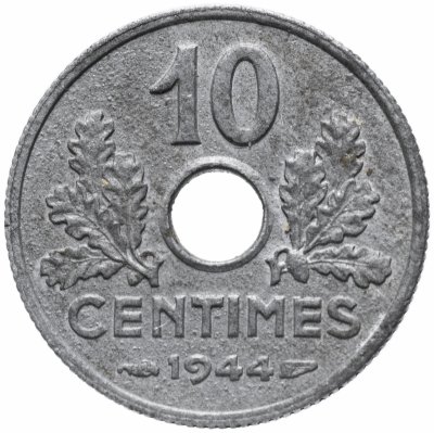 Купить Франция 10 сантимов (centimes) 1944