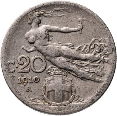 купить Италия 20 чентезимо (centesimi) 1910