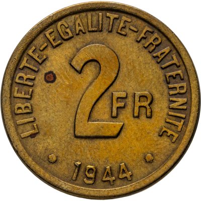 купить Франция 2 франка 1944