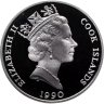 Купить Острова Кука 50 долларов 1990 "Вымирающие виды - Носороги"