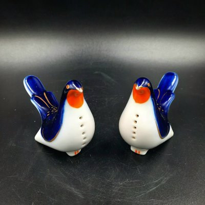 купить Пара солонок "Голубок", автор М.Н. Мох, фарфор, роспись, золочение, Ленинградский фарфоровый завод (ЛФЗ), СССР, 1989-1992 гг.