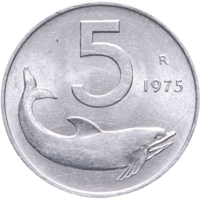 купить Италия 5 лир 1975