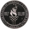 Купить США 50 центов 1996 Proof "XXVI летние Олимпийские Игры, Атланта 1996 - Футбол"