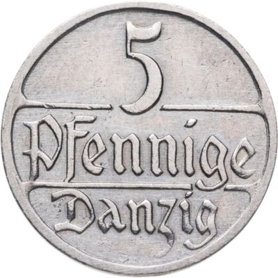 купить Данциг 5 пфеннигов (pfennig) 1928