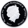 Купить Тувалу 1 доллар 2017 "Золотистая литория (Зелено-золотая лягушка, квакша)", в футляре с сертификатом