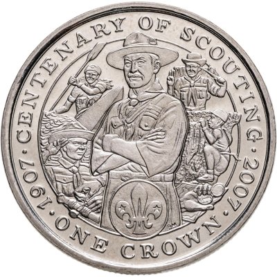 купить Остров Мэн 1 крона (crown) 2007 100 лет Скаутскому движению